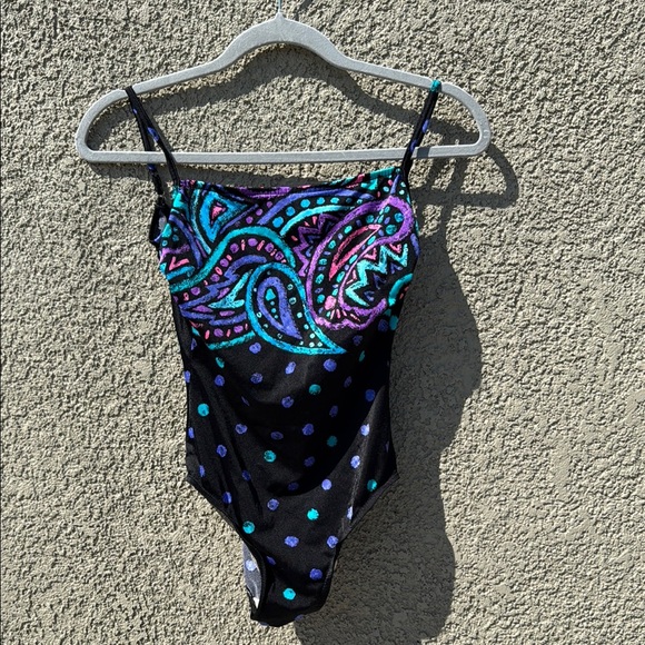 Mainstream Other - Vibrant Black and Purple One Piece Swimsuit